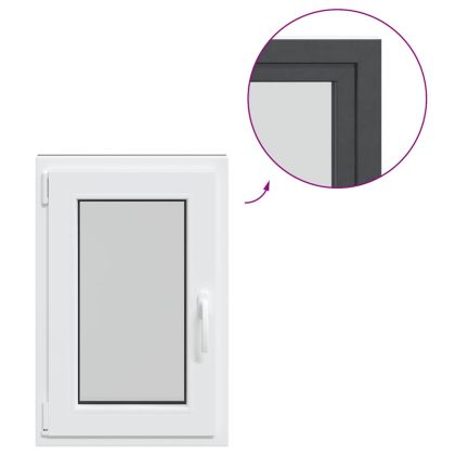 Прозорец за мазе "RISOR" 50x75 см Отварящо-отваряем DIN ляв антрацит