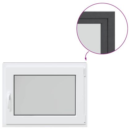 Прозорец за мазе "RISOR" 80x50 см Отварящо-отваряем DIN десен антрацит