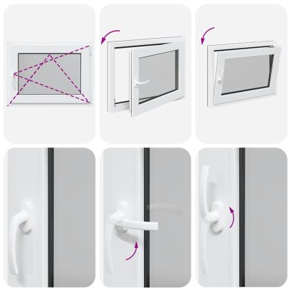 Прозорец за мазе "RISOR" 80x50 см Отварящо-отваряем DIN десен антрацит