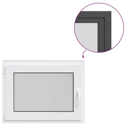 Прозорец за мазе "RISOR" 80x70 см Отварящо-отваряем DIN ляв антрацит