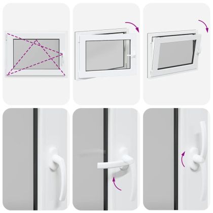 Прозорец за мазе "RISOR" 80x70 см Отварящо-отваряем DIN ляв антрацит