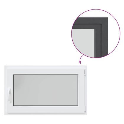 Прозорец за мазе "RISOR" 100x50 см Отварящо-отваряем DIN десен антрацит