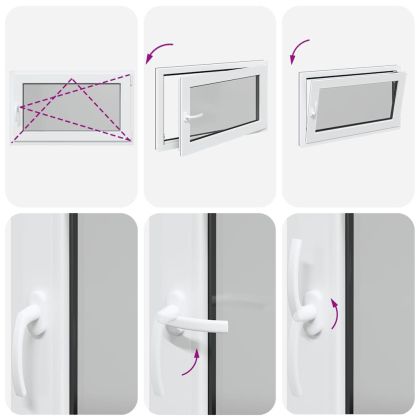 Прозорец за мазе "RISOR" 100x50 см Отварящо-отваряем DIN десен антрацит