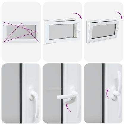 Прозорец за мазе "RISOR" 100x70 см Отварящо-отваряем DIN ляв антрацит