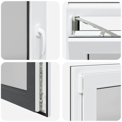 Прозорец за мазе "RISOR" 100x70 см Отварящо-отваряем DIN ляв антрацит