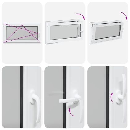 Прозорец за мазе "RISOR" 110x50 см Отварящо-отваряем DIN ляв антрацит