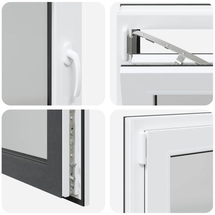 Прозорец за мазе "RISOR" 110x50 см Отварящо-отваряем DIN ляв антрацит