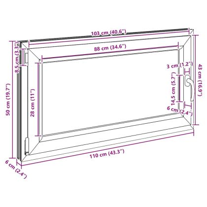 Прозорец за мазе "RISOR" 110x50 см Отварящо-отваряем DIN ляв антрацит
