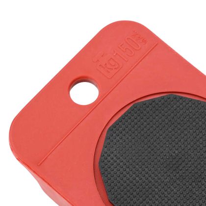 Мебелни колелца 8 бр. с повдигачи, червени, 9,8x7,5x3 см, 150 кг