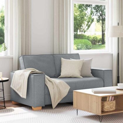 Двуместен диван, светло сив, 120 см, плат