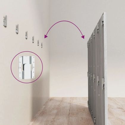 Горна табла за легло с шкафчета, сив сонома, инженерно дърво