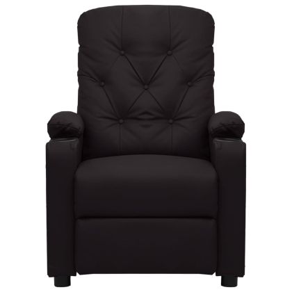 Изправящ масажен стол, черен, изкуствена кожа