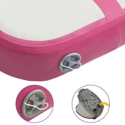 Надуваем дюшек за гимнастика с помпа, 60x100x10 см, PVC, розов