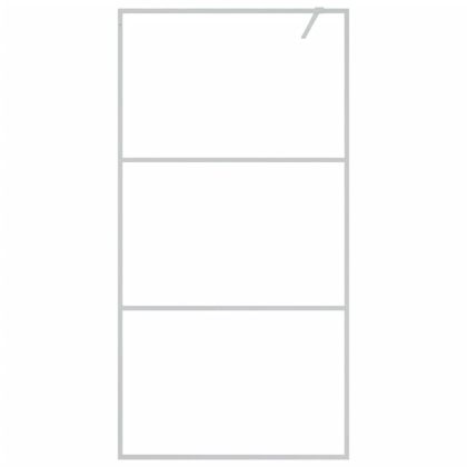 Параван за баня сребрист 100x195 см прозрачно ESG стъкло