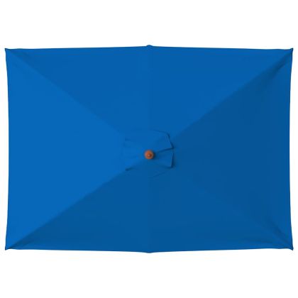 Градински чадър с дървен прът, син, 150x200 см