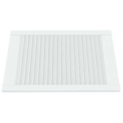 Врата за шкаф с решетен дизайн, бяла, 69x49,4 см, бор масив