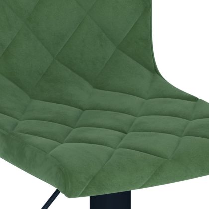 Бар табуретки, 2 бр, тъмнозелени, кадифе