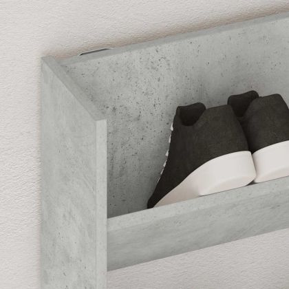 Стенен шкаф за обувки, бетонно сив, 80x18x90 см, ПДЧ