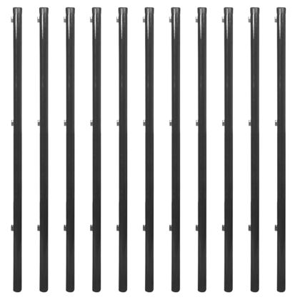 Плетена оградна мрежа с анкерни клинове, 0,8x25 м, сива