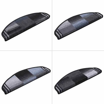 Самозалепващи стелки за стълби, 10 бр, 65x21x4 см, черно и сиво