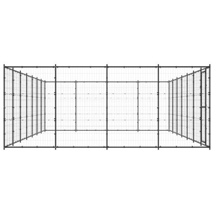 Външна клетка за кучета, стомана, 33,88 м²