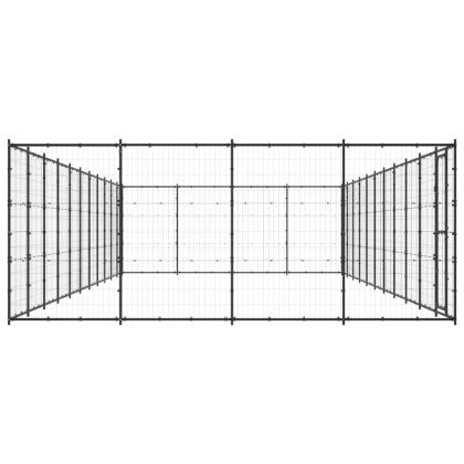 Външна клетка за кучета, стомана, 53,24 м²