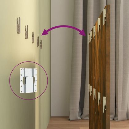 Горна табла за легло с шкафчета, опушен дъб, инженерно дърво