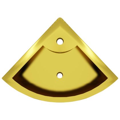 Мивка с преливник, 45x32x12,5 см, керамична, златиста