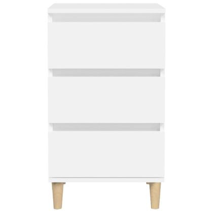 Нощно шкафче, бяло, 40x35x70 см, инженерно дърво