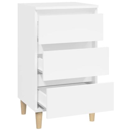 Нощно шкафче, бяло, 40x35x70 см, инженерно дърво