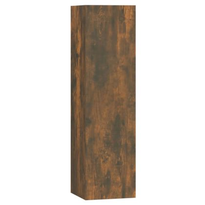 Комплект ТВ шкафове от 7 части, опушен дъб, инженерно дърво