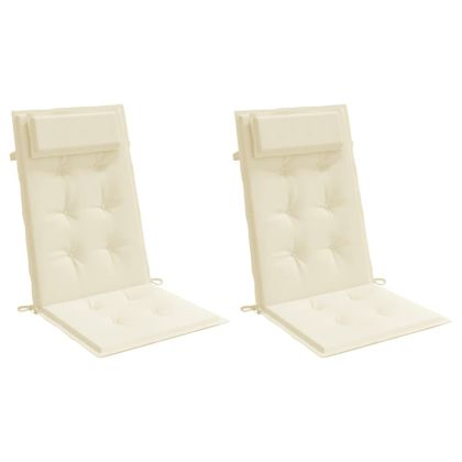 Възглавници за столове с облегалка 2 бр кремави Оксфорд плат