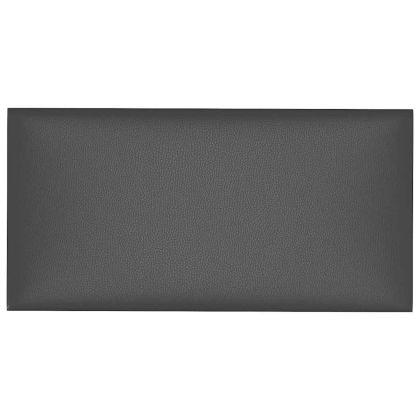 Стенни панели, 12 бр, сиви, 30x15 см, изкуствена кожа, 0,54 м²