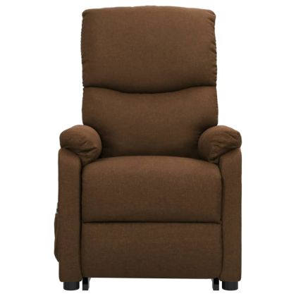 Изправящ стол, кафяв, текстил