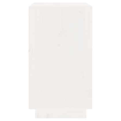 Шкаф за вино, бял, 55,5x34x61 см, борово дърво масив