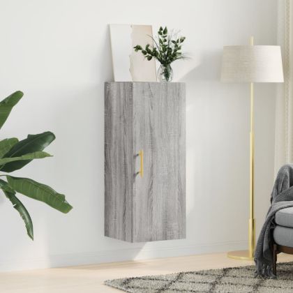 Стенен шкаф сив сонома 34,5x34x90 см