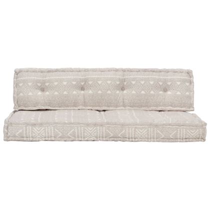 Палетна възглавница за диван, светлокафява, текстил, пачуърк