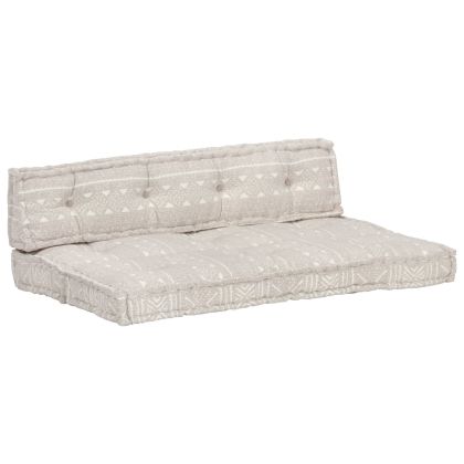 Палетна възглавница за диван, светлокафява, текстил, пачуърк