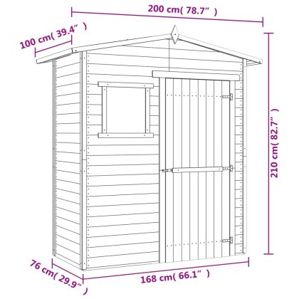 Градинска барака за съхранение, импрегниран бор
