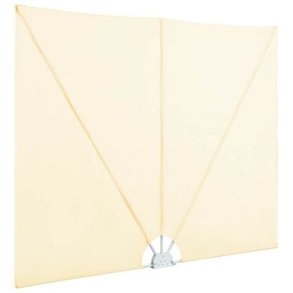 Сгъваема странична тента за тераса, кремава, 300x150 см