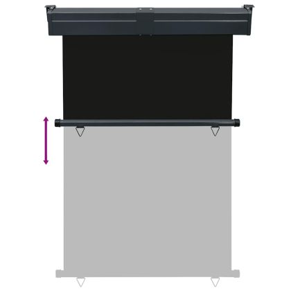 Вертикална тента за балкон, 125x250 см, черна