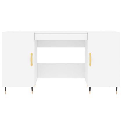 Бюро, бяло, 140x50x75 см, инженерно дърво