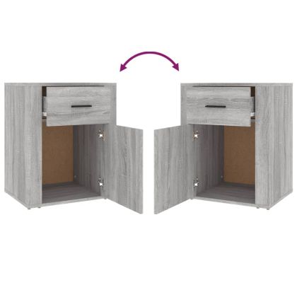 Нощно шкафче, сив сонома, 50x36x60 см, инженерно дърво