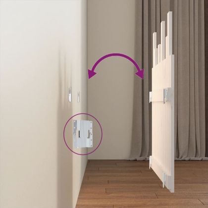 Стенна табла за спалня, бяла, 82,5x3x80 см, борово дърво масив