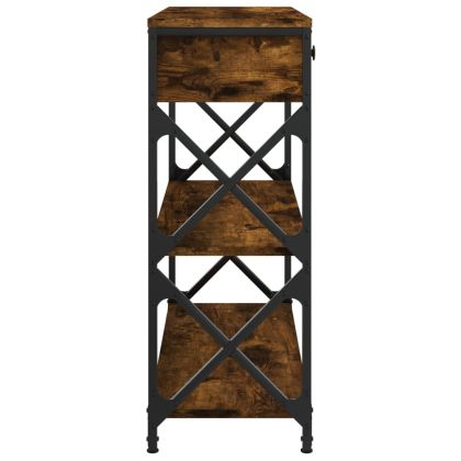 Конзолна маса, опушен дъб, 75x28x75 см, инженерно дърво