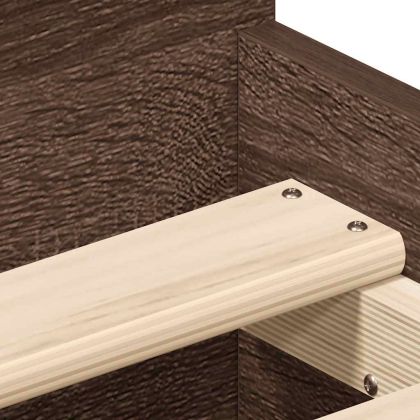 Рамка за легло с горна и долна табла, кафяв дъб, 100x200 см