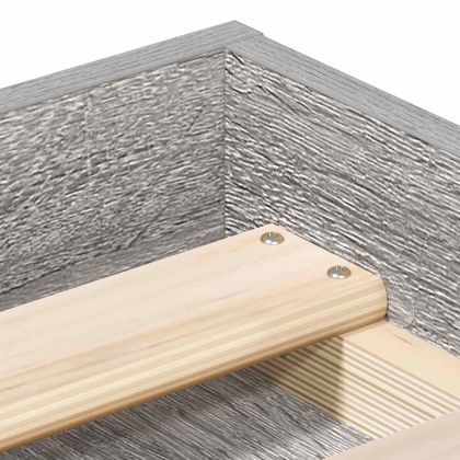 Рамка за легло, сив сонома, 135x190 см, двойна