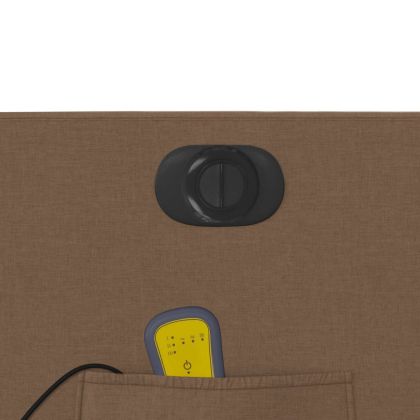 Електрически масажен реклайнер стол, кафяв, текстил