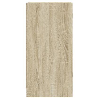 Страничен шкаф със стъклени врати, дъб сонома, 35x37x75,5 cm