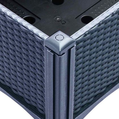 Градинска кашпа с крака, синьо сив, 200x160x42 см, PP